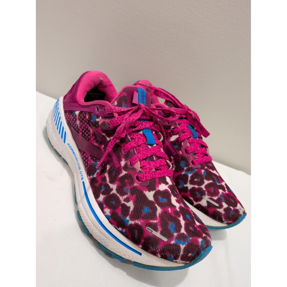 Brooks Adrenaline GTS 22 Pink Cheetah Running Shoes Womens 8 1203531B568